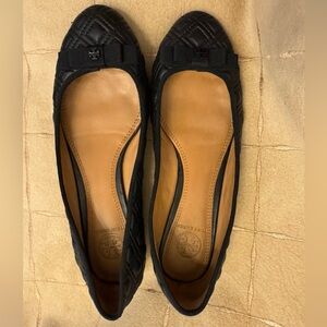 Tory Burch Black Pleated Flats 6.5